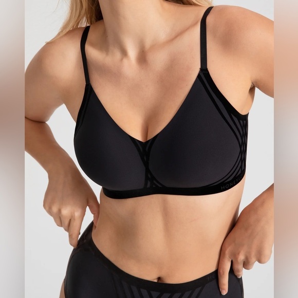 Honeylove Silhouette Bra in Black sexy velvet Size 1X - Picture 2 of 14